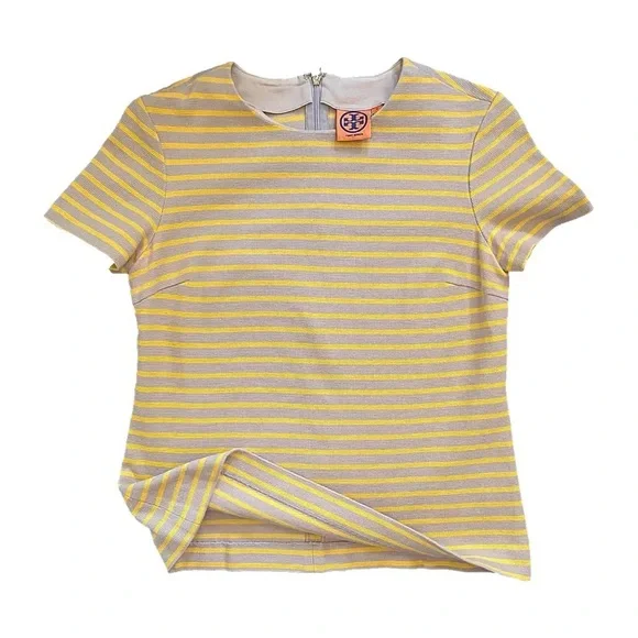 Tory Burch grey and marigold striped blouse - Picture 6 of 16